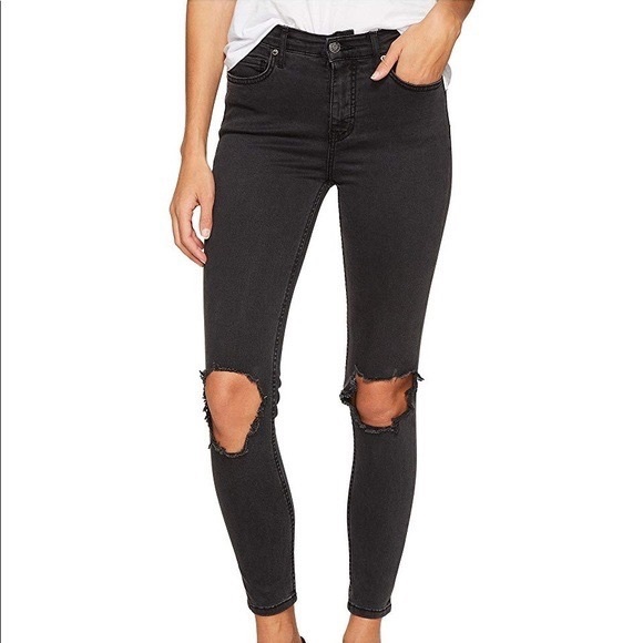 FREE PEOPLE Busted Knee Ankle Jeans - Picture 2 of 6